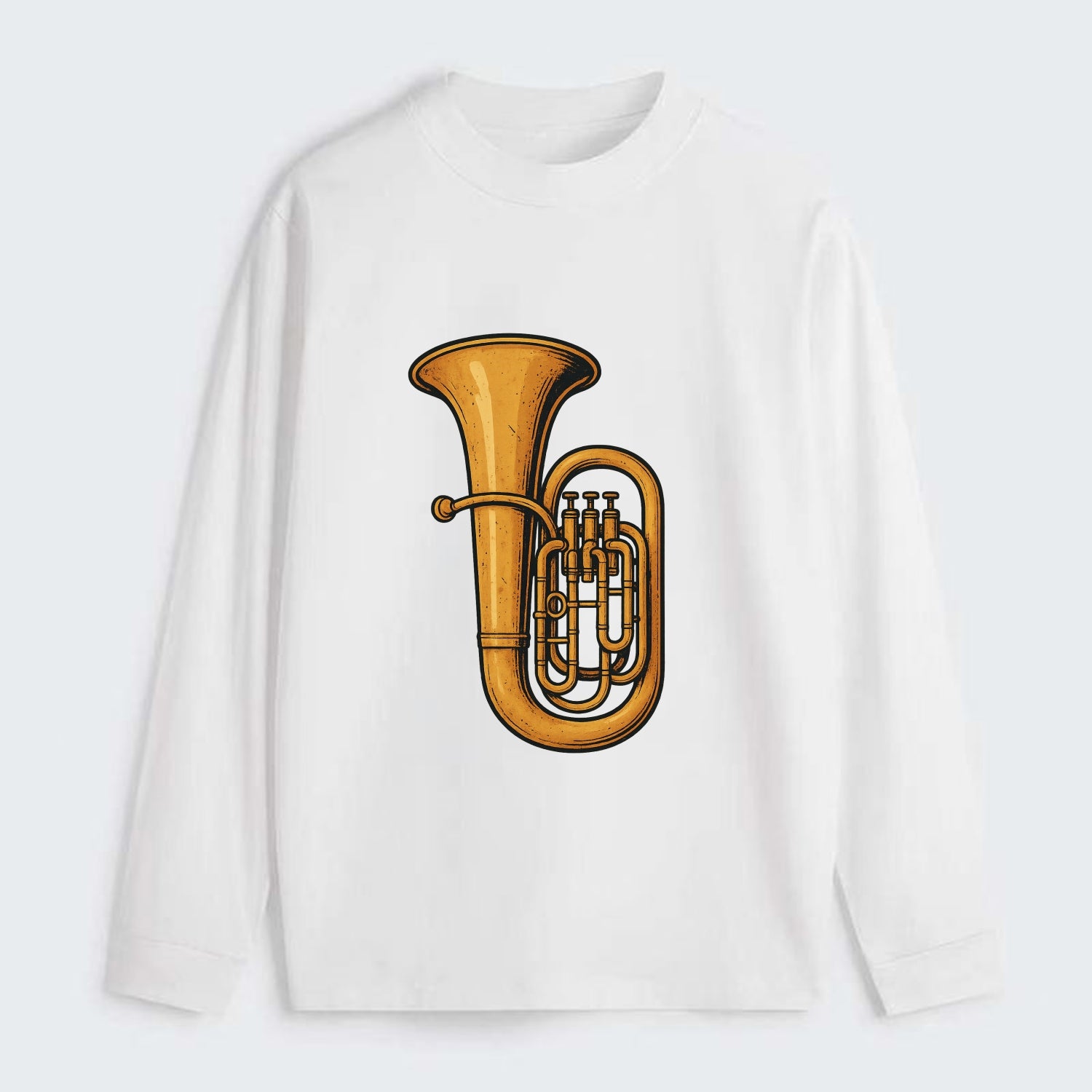 Tuba with large brass bell - Classic Long Sleeve Shirt - White