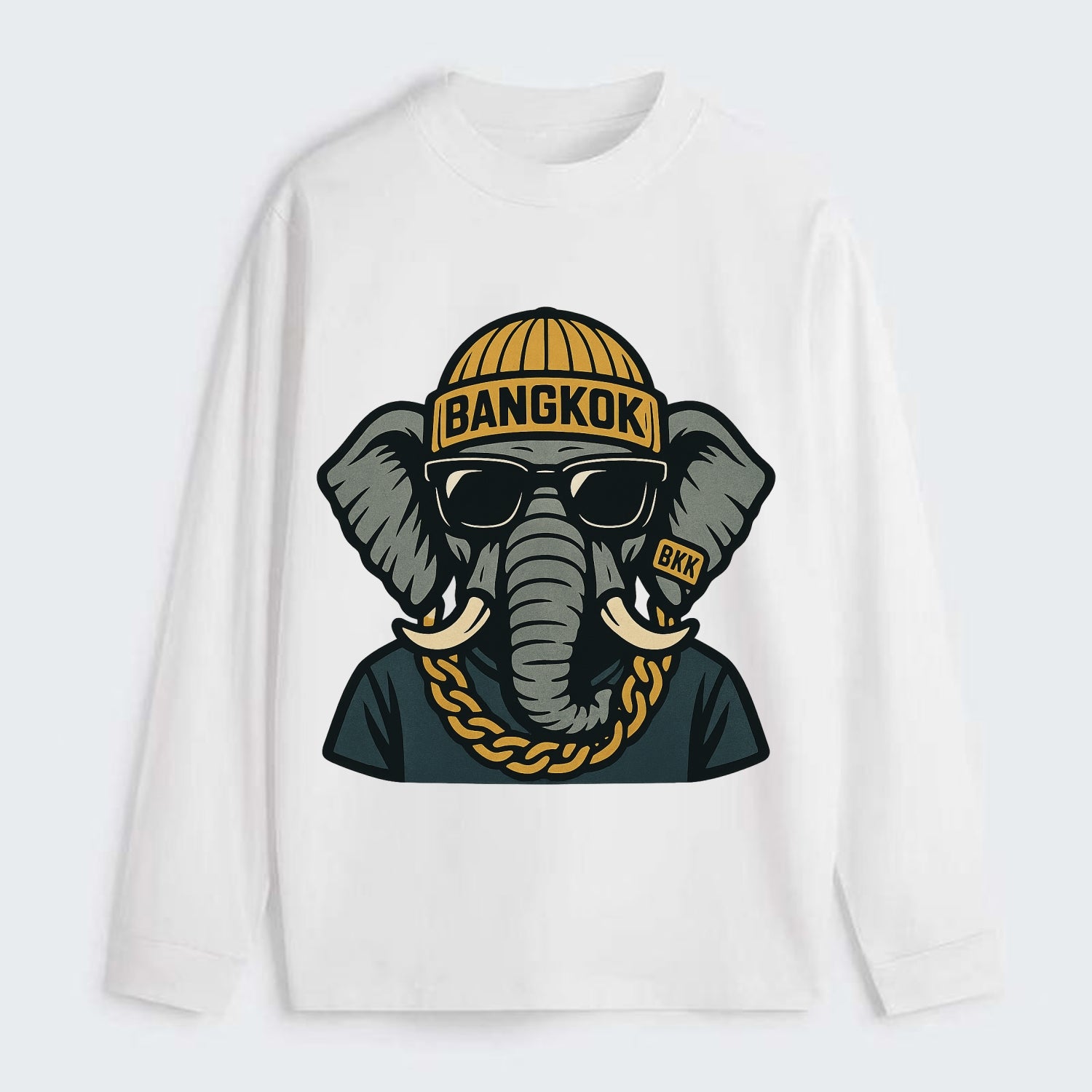 Bangkok Elephant - Classic Long Sleeve Shirt - White