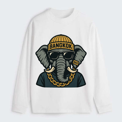 Bangkok Elephant - Classic Long Sleeve Shirt - White