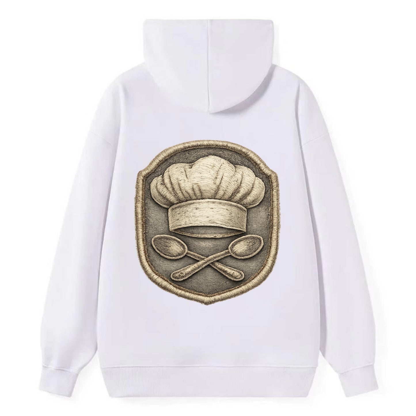 COOKING CHEF HAT - toque blanche with crossed spoons in white and silver - Classic Pullover Hoodie - White