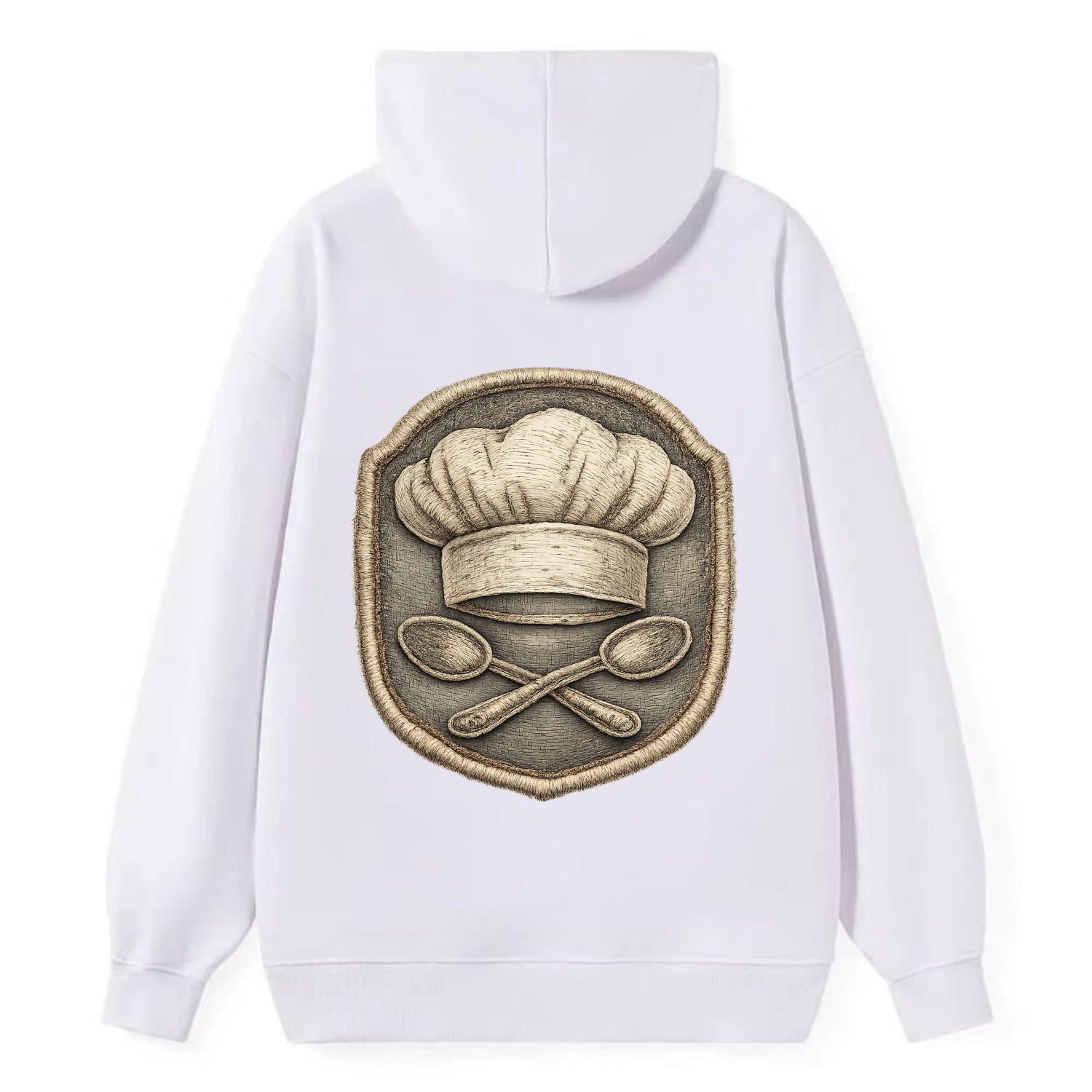 COOKING CHEF HAT - toque blanche with crossed spoons in white and silver - Classic Pullover Hoodie - White