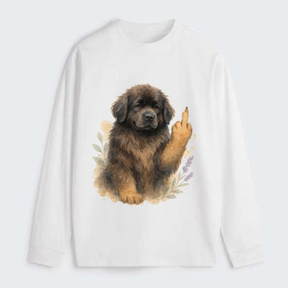 Newfoundland fluffy bear-like with webbed paws, massive gentle paw up - Classic Long Sleeve Shirt - White