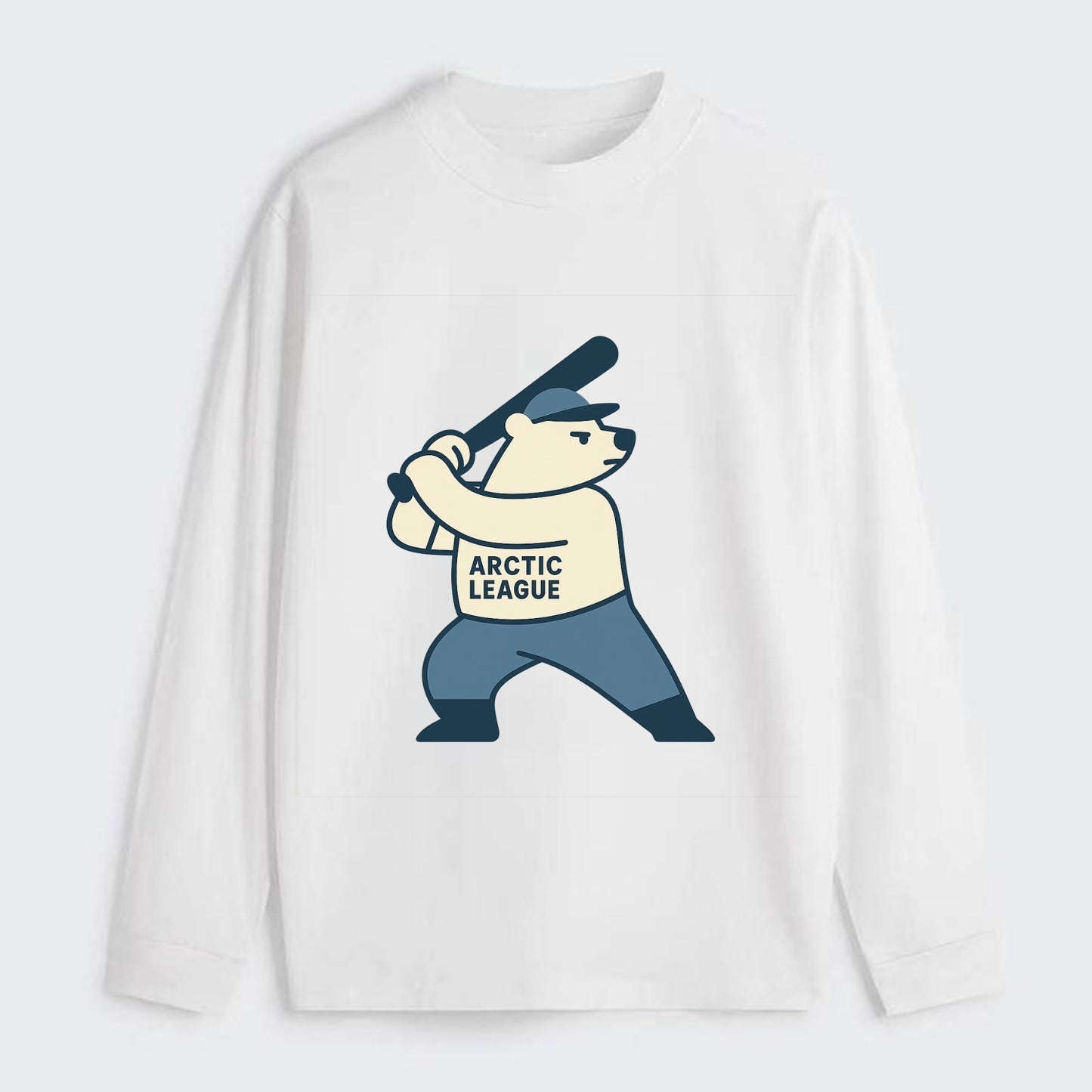 Polar Bear Baseball MVP - Classic Long Sleeve Shirt - White