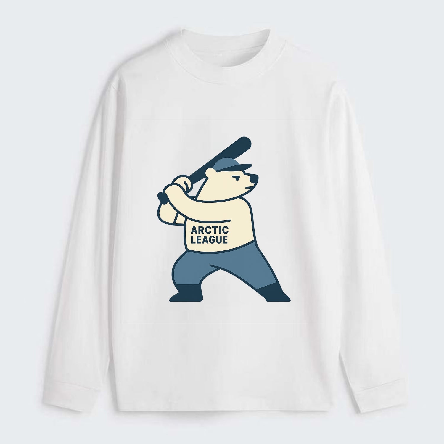Polar Bear Baseball MVP - Classic Long Sleeve Shirt - White