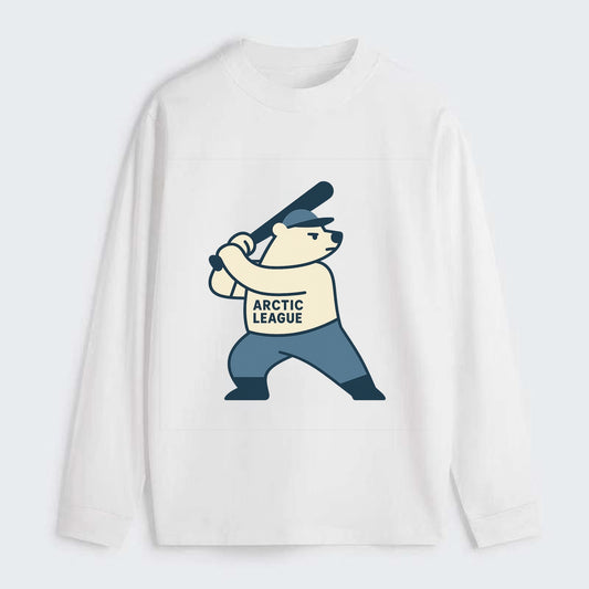 Polar Bear Baseball MVP - Classic Long Sleeve Shirt - White