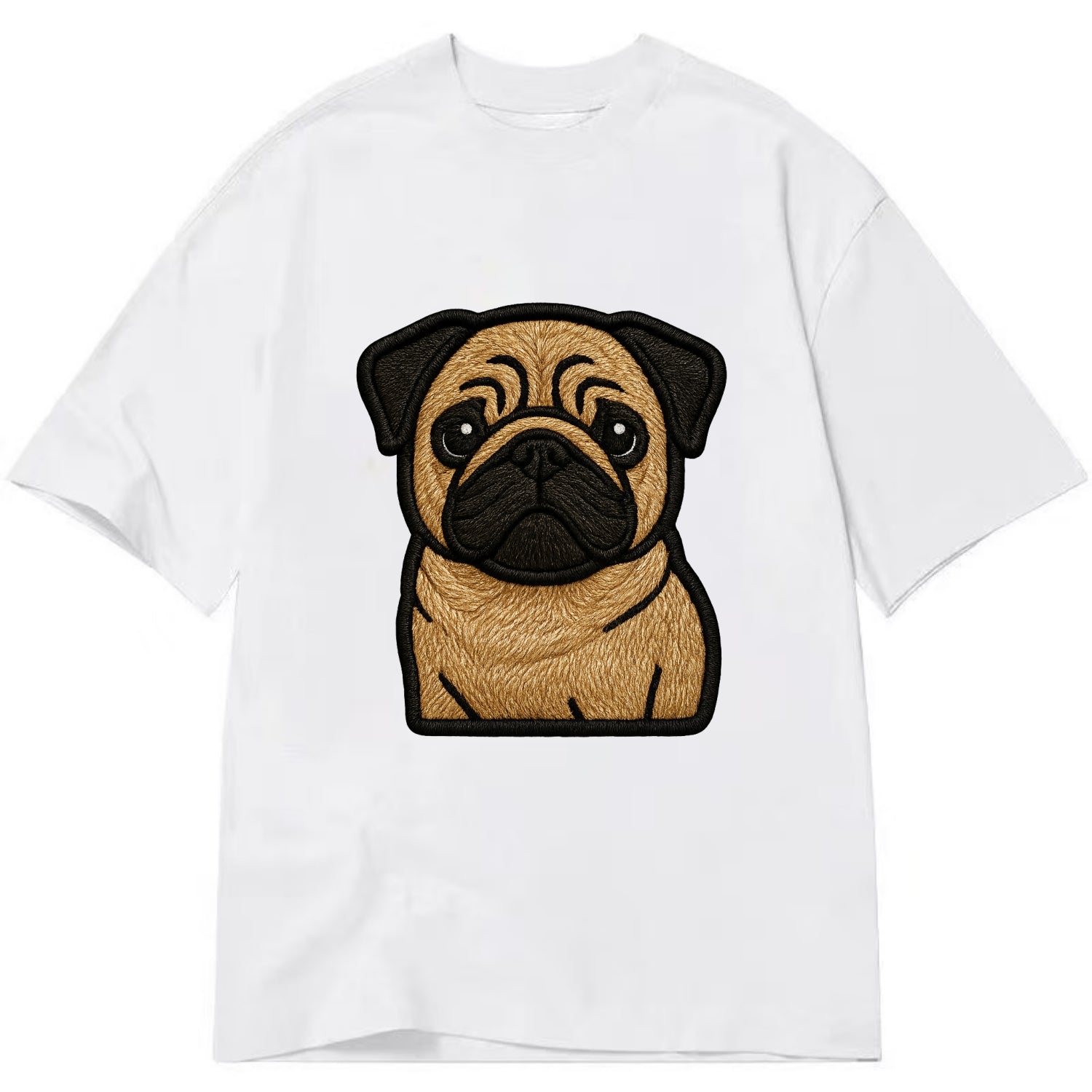 Pug - Contemporary wrinkled design with - Classic T-shirt - White