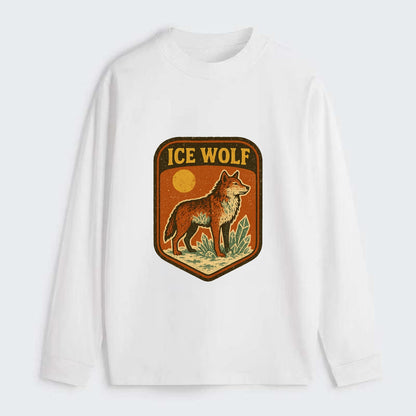 Ice Wolf Crystal  - Classic Long Sleeve Shirt - White