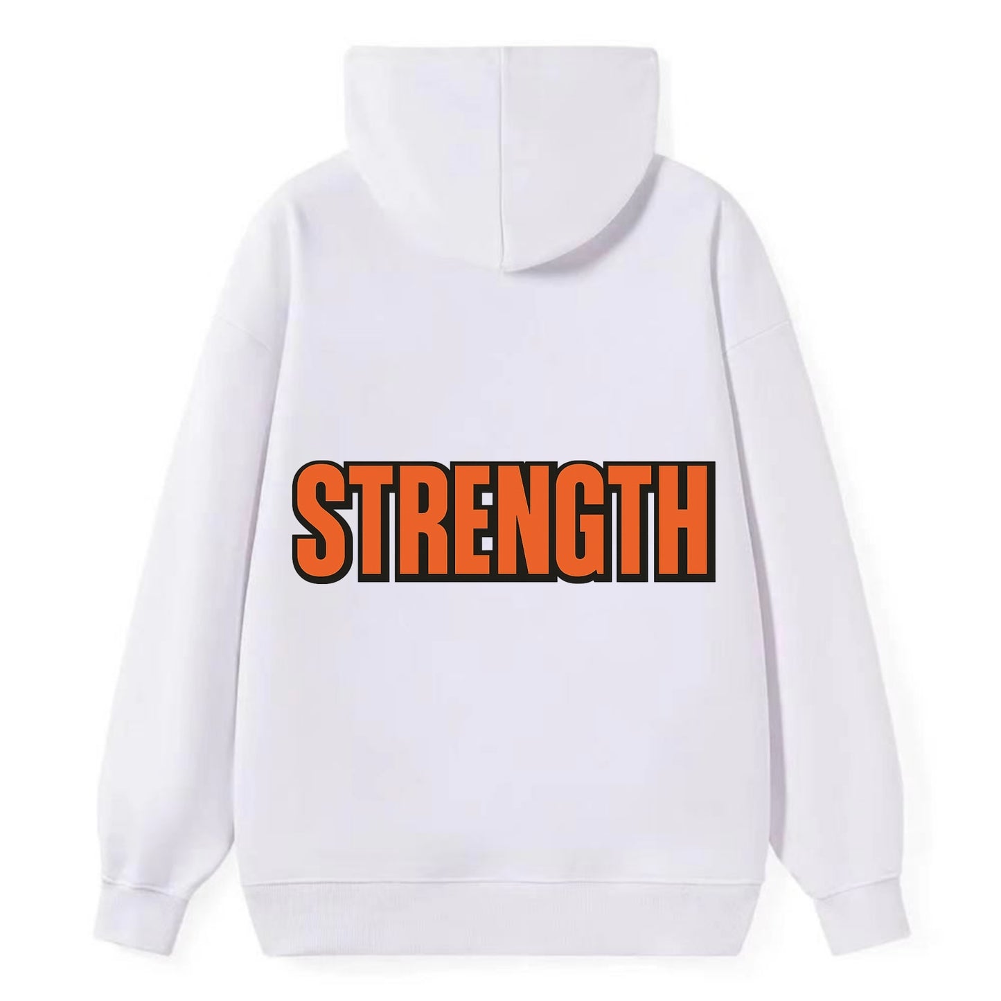 Bold typography design - "STRENGTH" - inner power, resilience, fortitude - Classic Pullover Hoodie - White