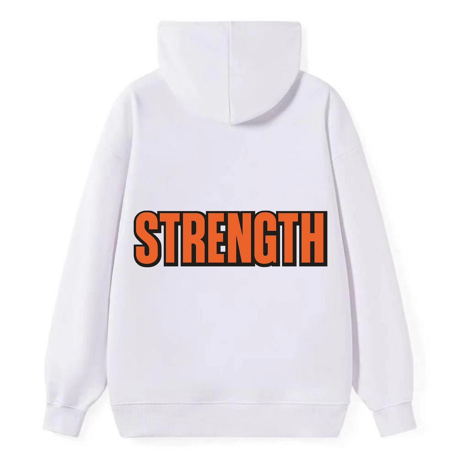 Bold typography design - "STRENGTH" - inner power, resilience, fortitude - Classic Pullover Hoodie - White