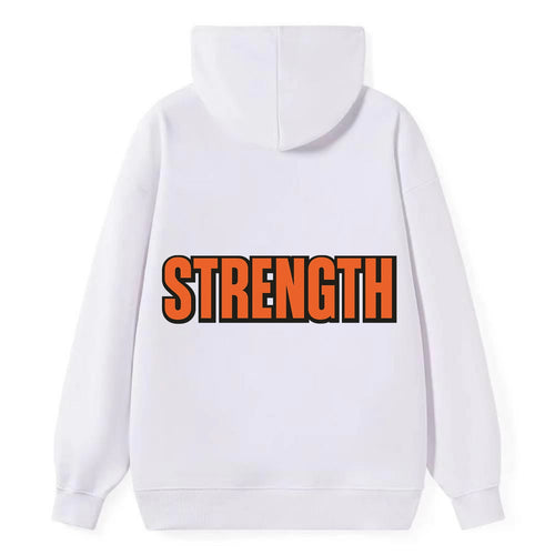 Bold typography design - STRENGTH - inner power, resilience, fortitude - Classic Pullover Hoodie