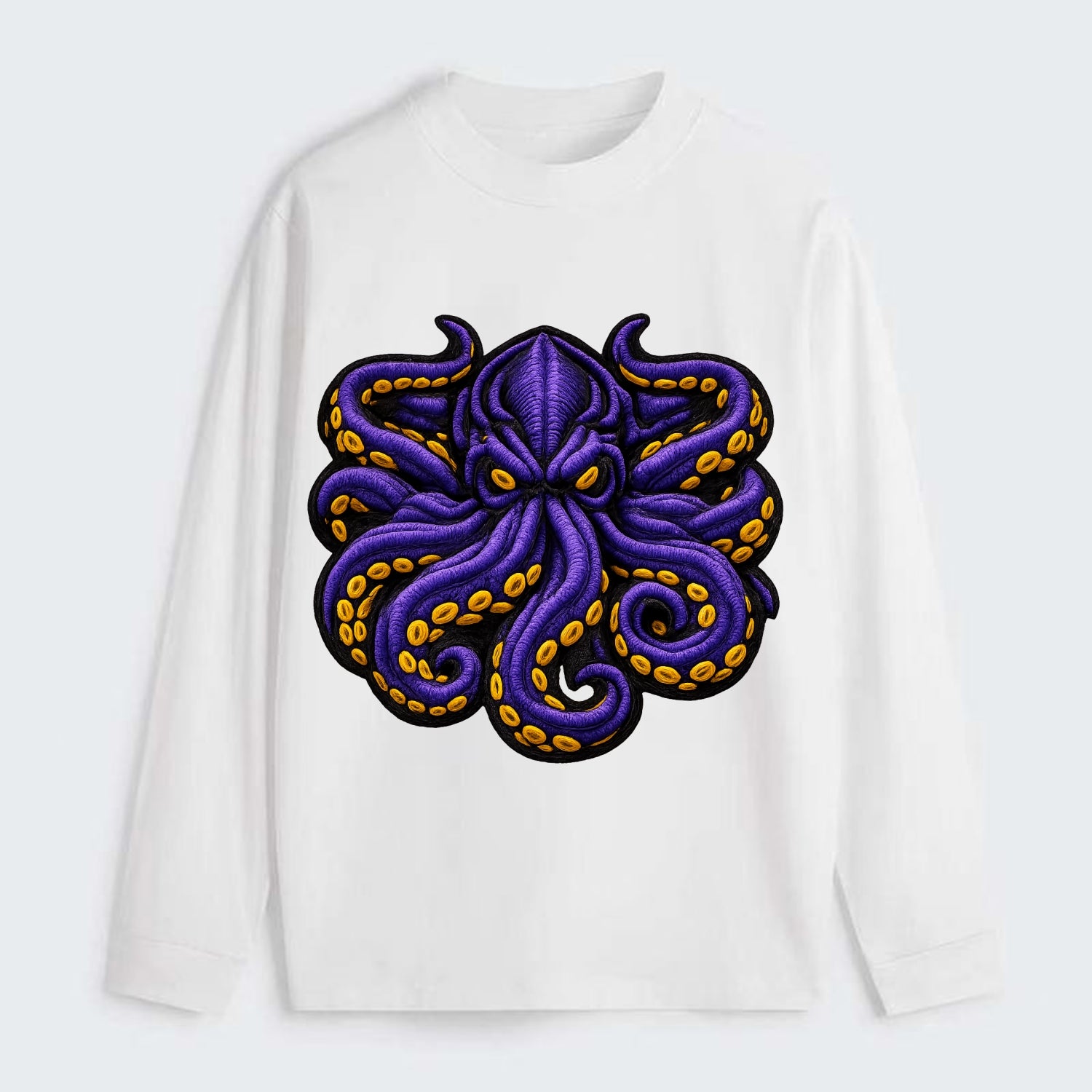 KRAKEN TENTACLES - sea monster in purple and black , deep sea - Classic Long Sleeve Shirt - White