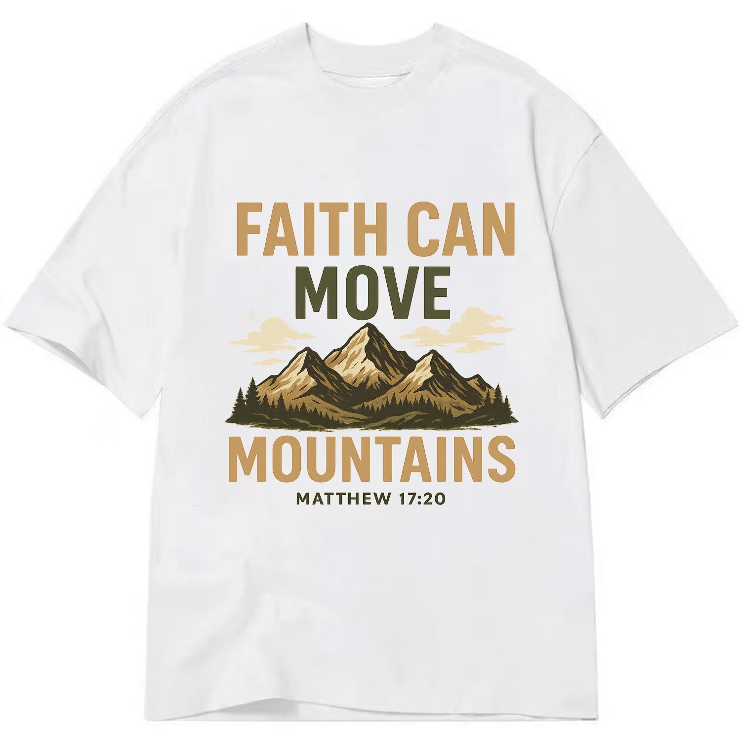Matthew 17:20 Mountains - Classic T-shirt - White