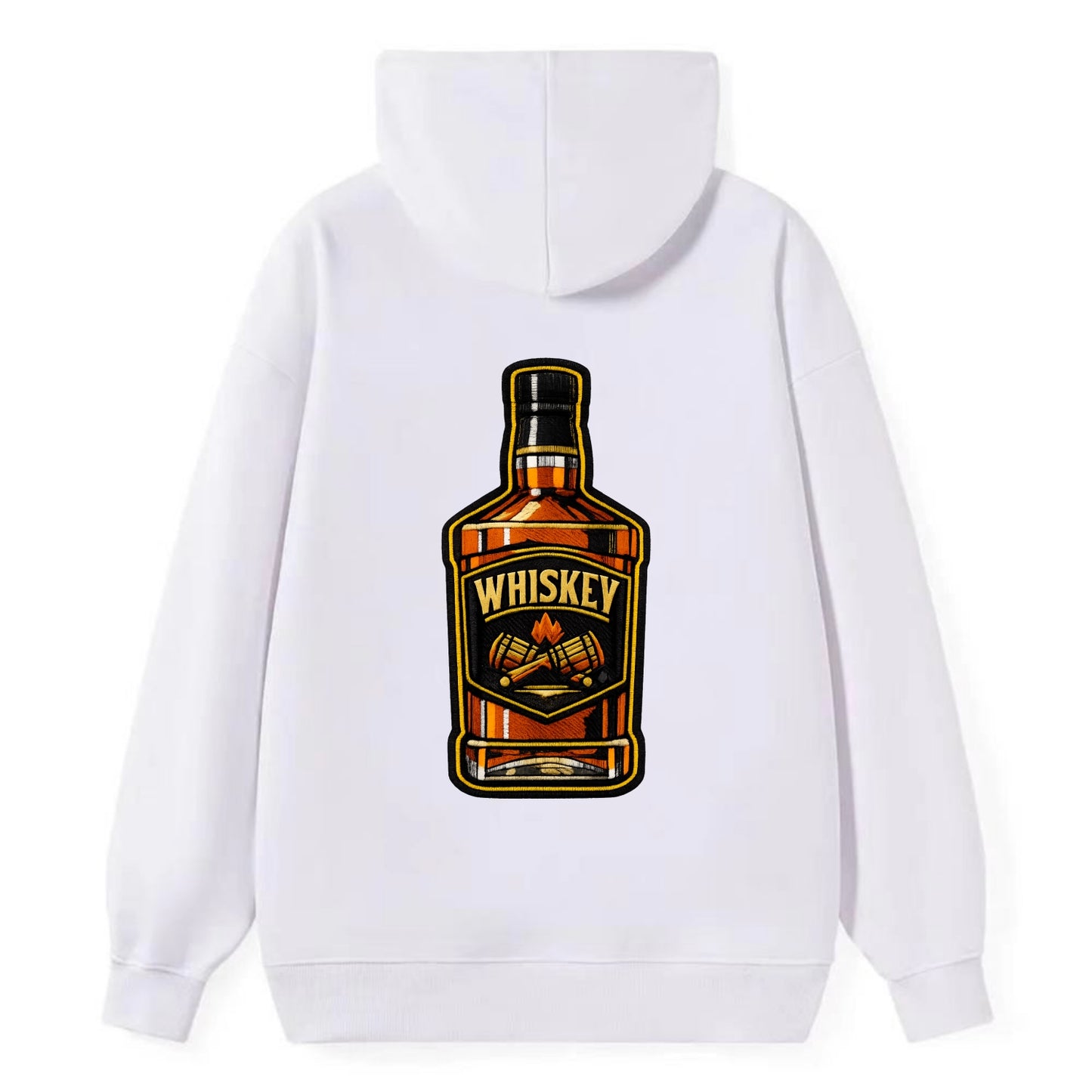 WHISKEY BOTTLE - bourbon bottle in amber and gold , spirits connoisseur - Classic Pullover Hoodie - White