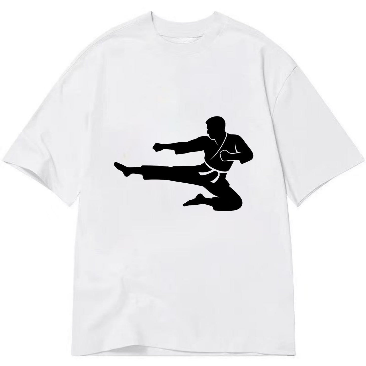 Martial artist flying kick - Classic T-shirt - White