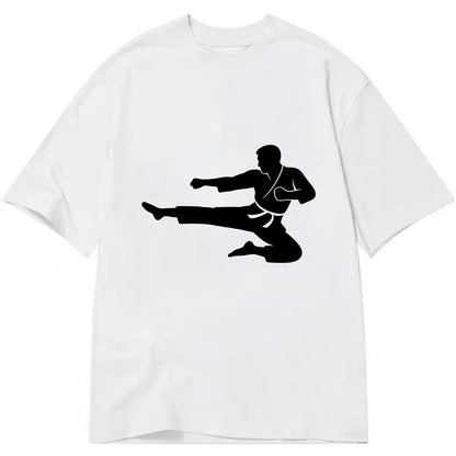 Martial artist flying kick - Classic T-shirt - White