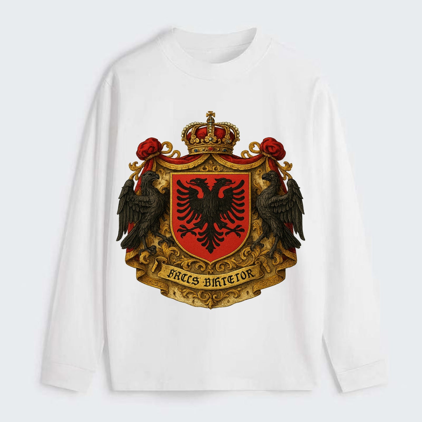 Albania Double Eagle Emblem - Classic Long Sleeve Shirt - White