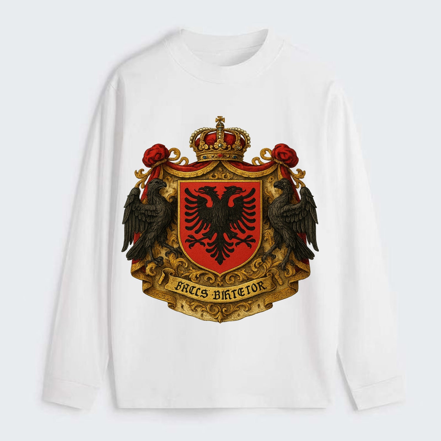 Albania Double Eagle Emblem - Classic Long Sleeve Shirt - White