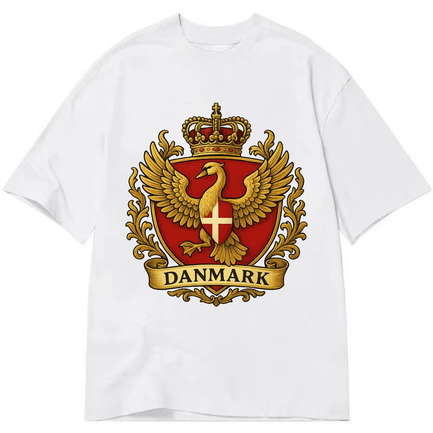 Denmark Heritage Badge  - Classic T-shirt - White