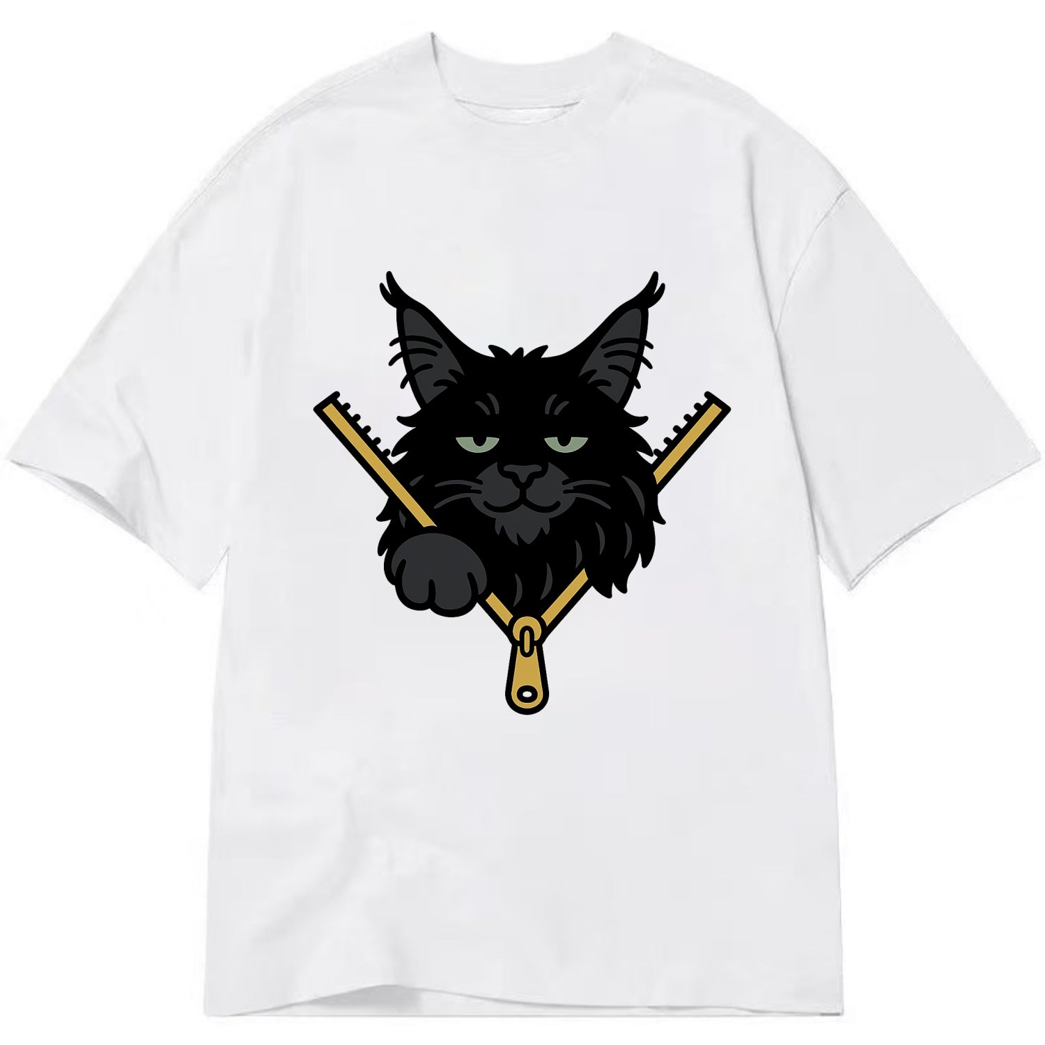 Black Maine Coon - Classic T-shirt - White