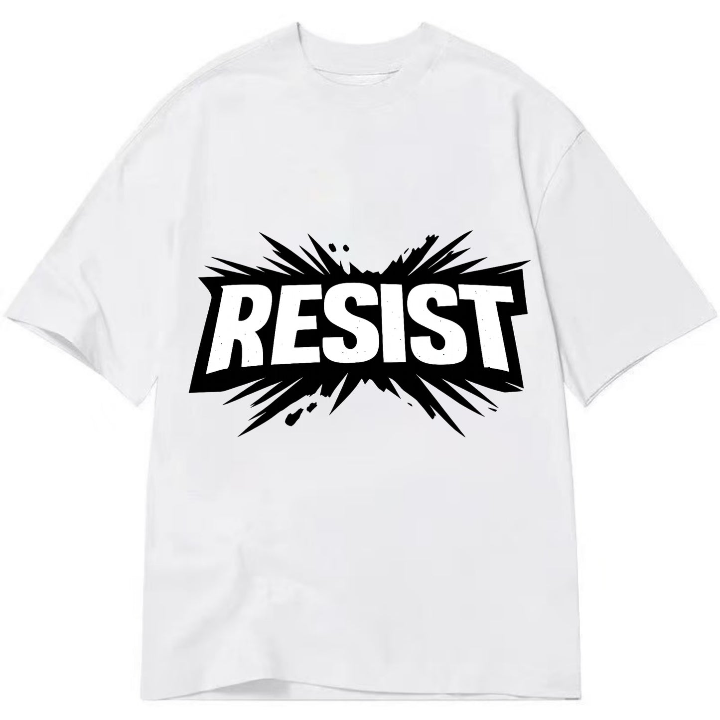 Bold typography design - "RESIST" - fighting back, standing against - Classic T-shirt - White