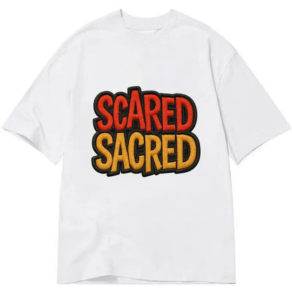 SCARED;SACRED JOURNEY Spiritual Purple Hat - Classic T-shirt - White