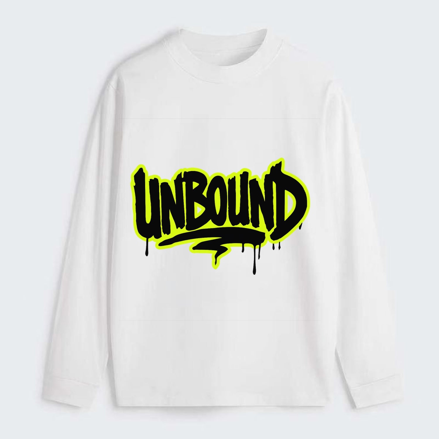 Bold typography design - "UNBOUND" - without limits, free from - Classic Long Sleeve Shirt - White