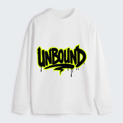 Bold typography design - "UNBOUND" - without limits, free from - Classic Long Sleeve Shirt - White