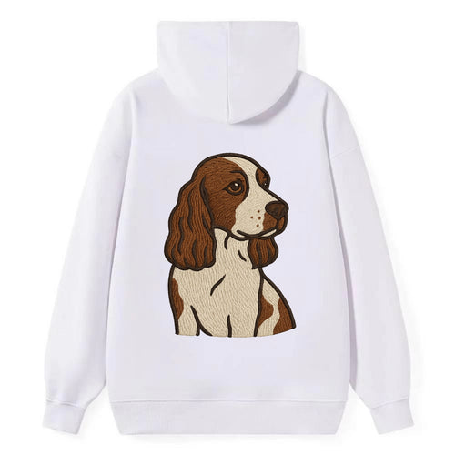 English Cocker Spaniel - Liver and white embroidered design - Classic Pullover Hoodie