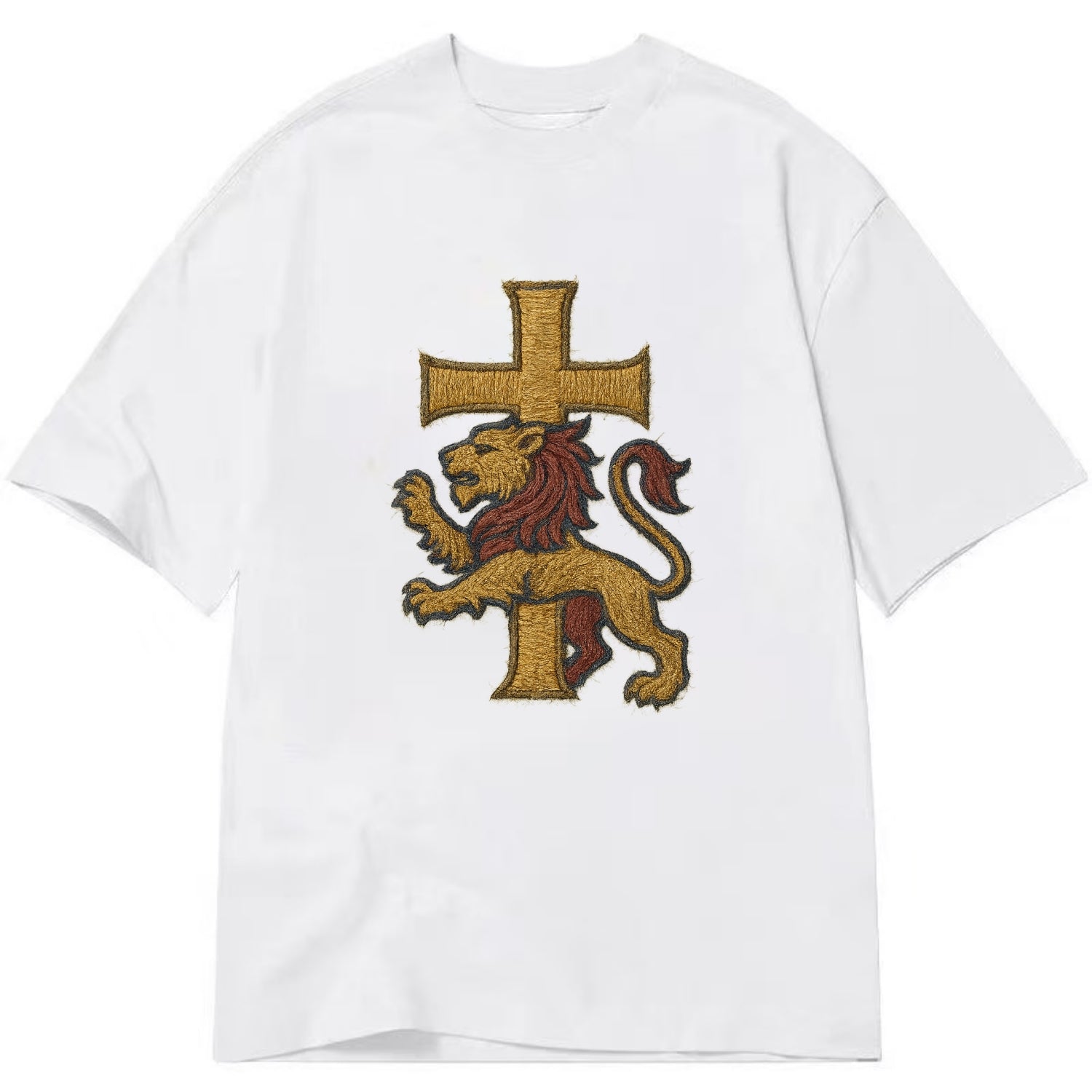 Lion and Cross  - Classic T-shirt - White