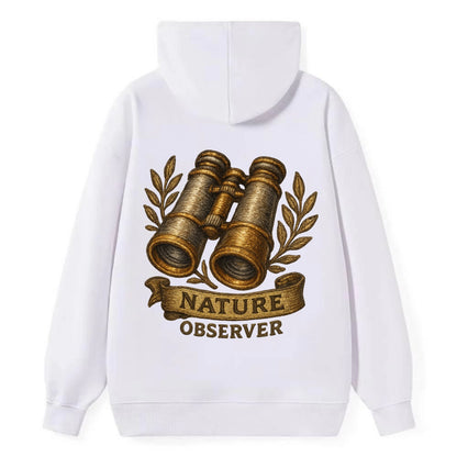 Binoculars for birdwatching - nature observer - Classic Pullover Hoodie - White
