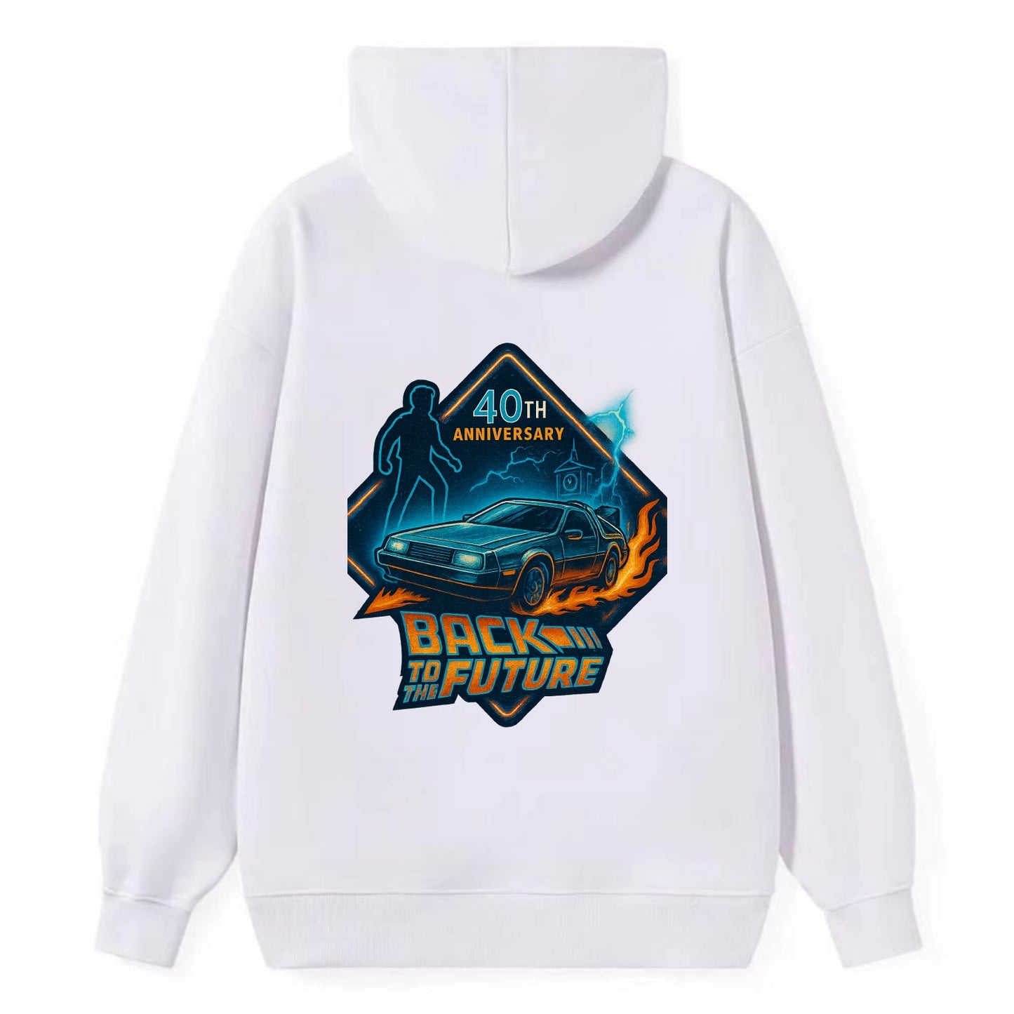 Back To The Future 40th Anniversary 2 - Classic Pullover Hoodie - White