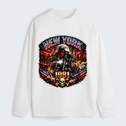 New York 1981 Biker - Classic Long Sleeve Shirt - White