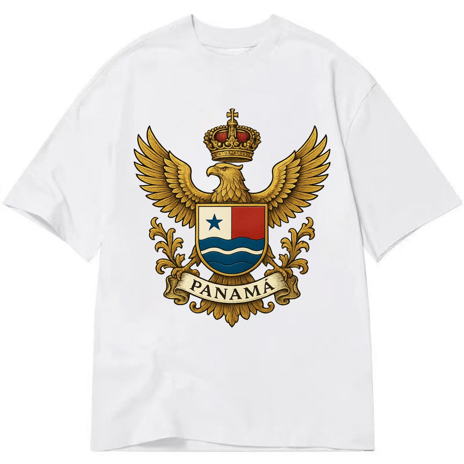 Panama Heritage Badge  - Classic T-shirt - White