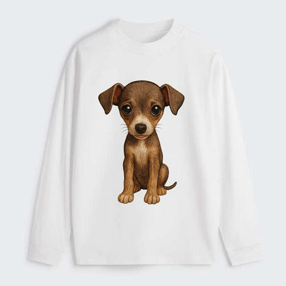 Baby Italian Greyhound Puppy - sleek tiny body, long legs, gentle eyes, - Classic Long Sleeve Shirt - White