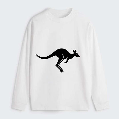 Kangaroo leaping across outback - Classic Long Sleeve Shirt - White