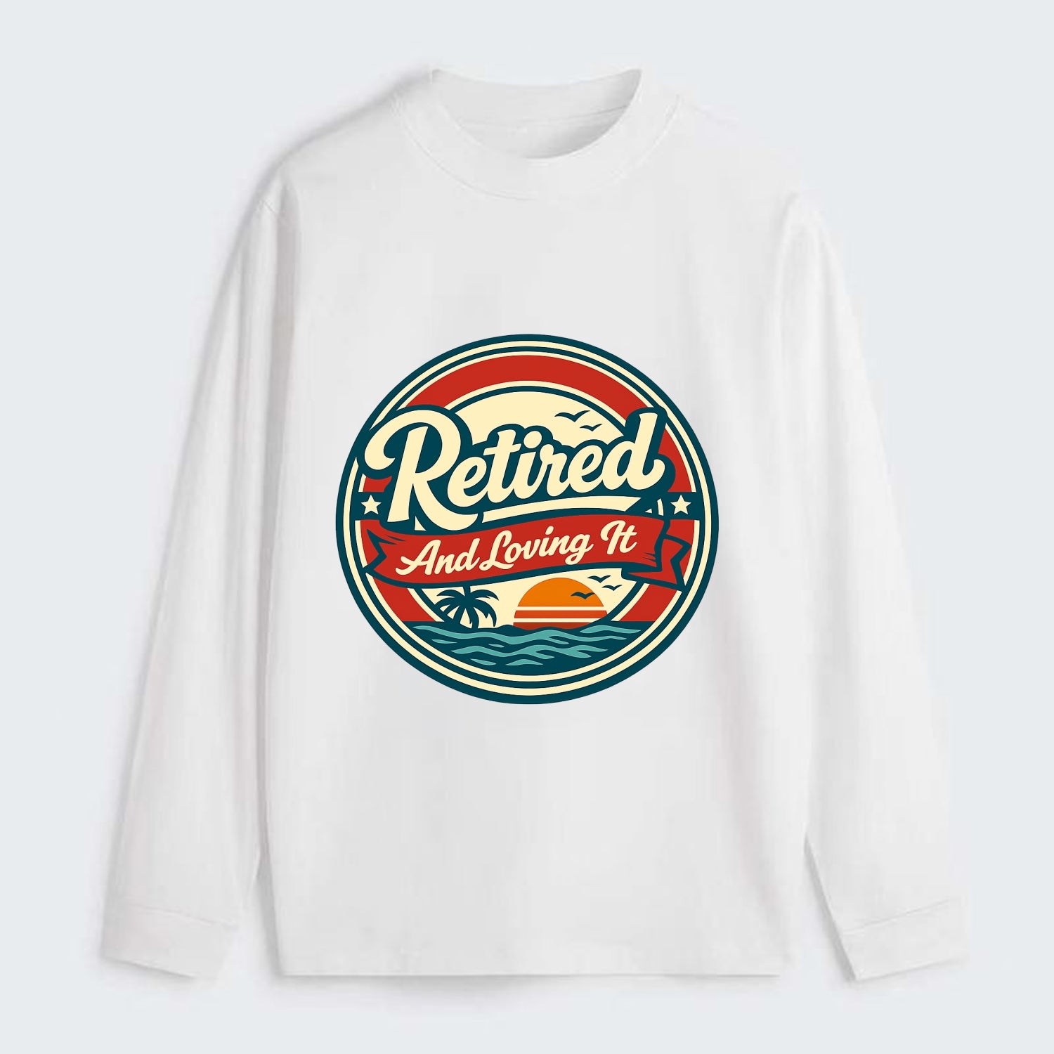 Carefree Retirement Emblem - Classic Long Sleeve Shirt - White