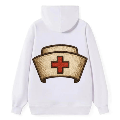 Nurse Cap  - Classic Pullover Hoodie - White