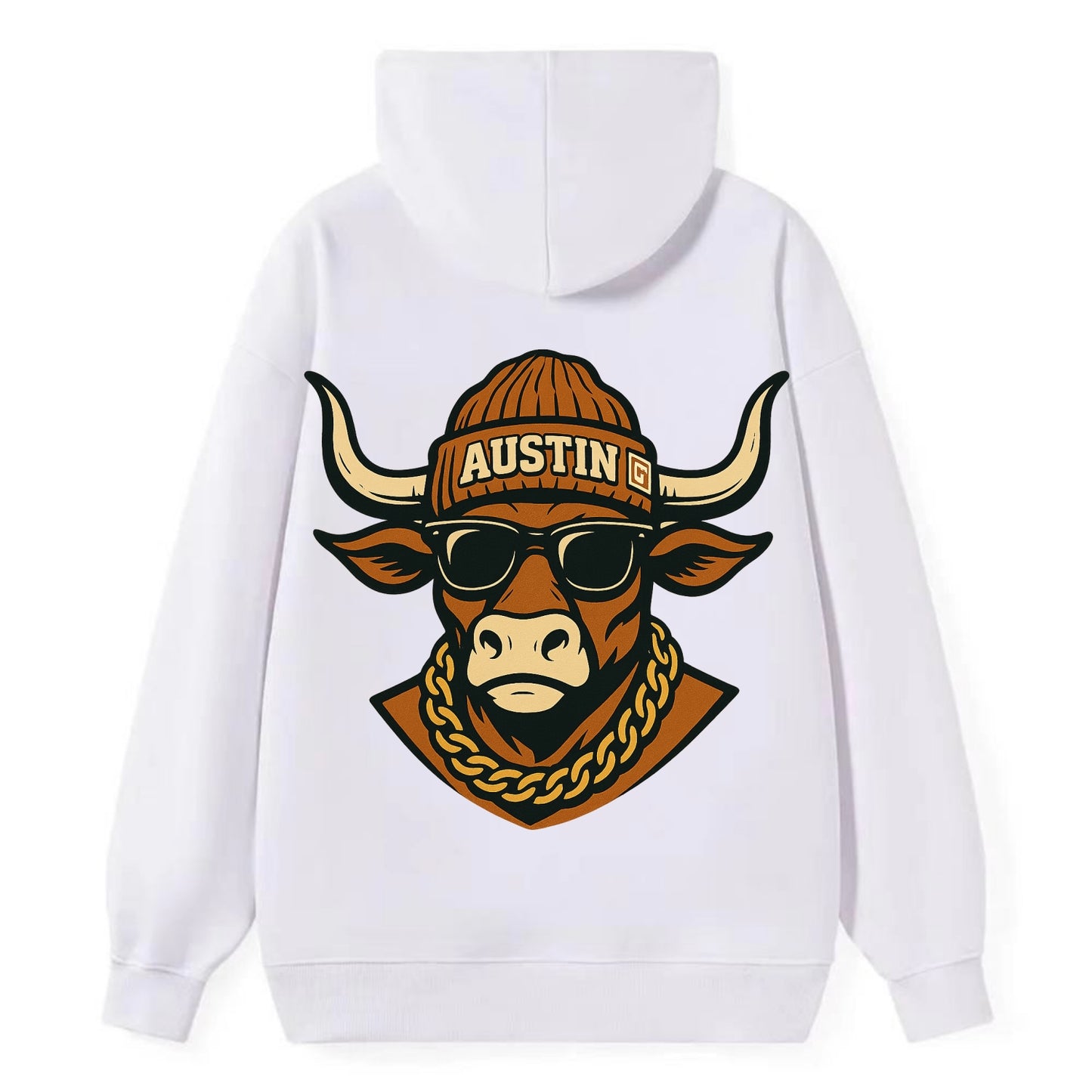 Austin Longhorn - Classic Pullover Hoodie - White