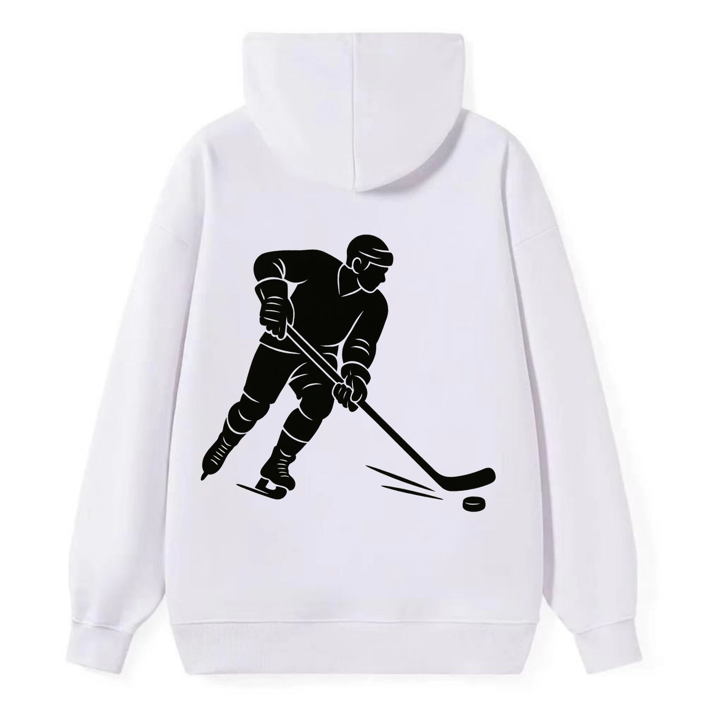 Ice hockey player shooting puck - Classic Pullover Hoodie - White