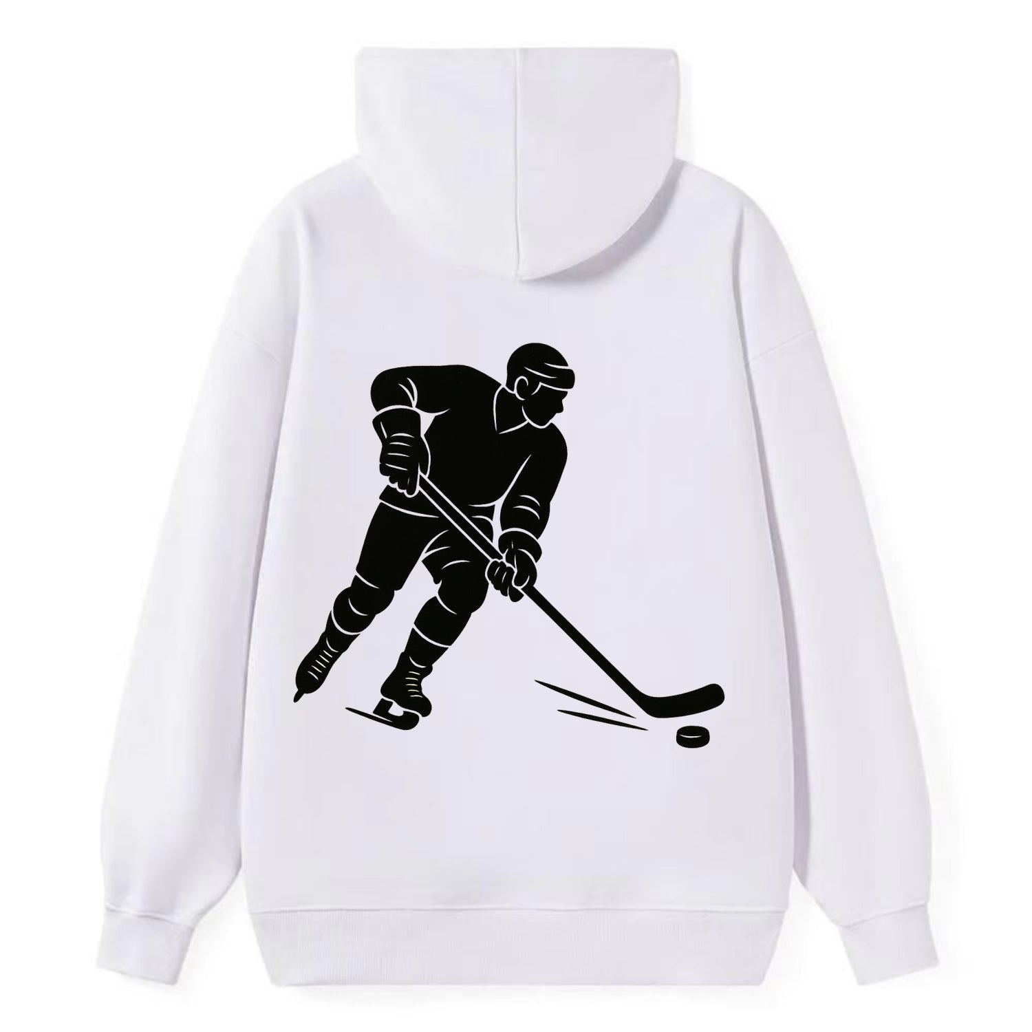Ice hockey player shooting puck - Classic Pullover Hoodie - White