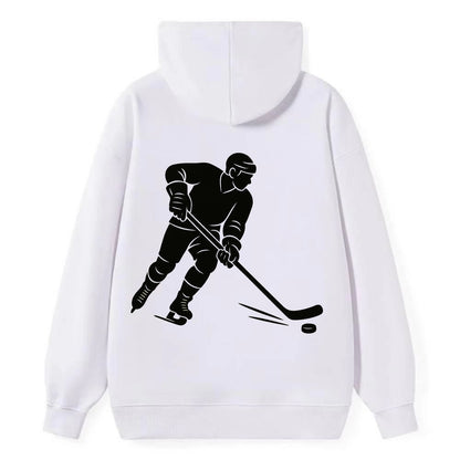 Ice hockey player shooting puck - Classic Pullover Hoodie - White