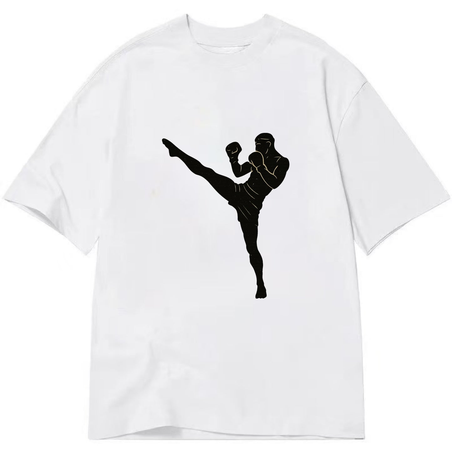 Kickboxer delivering roundhouse kick - Classic T-shirt - White
