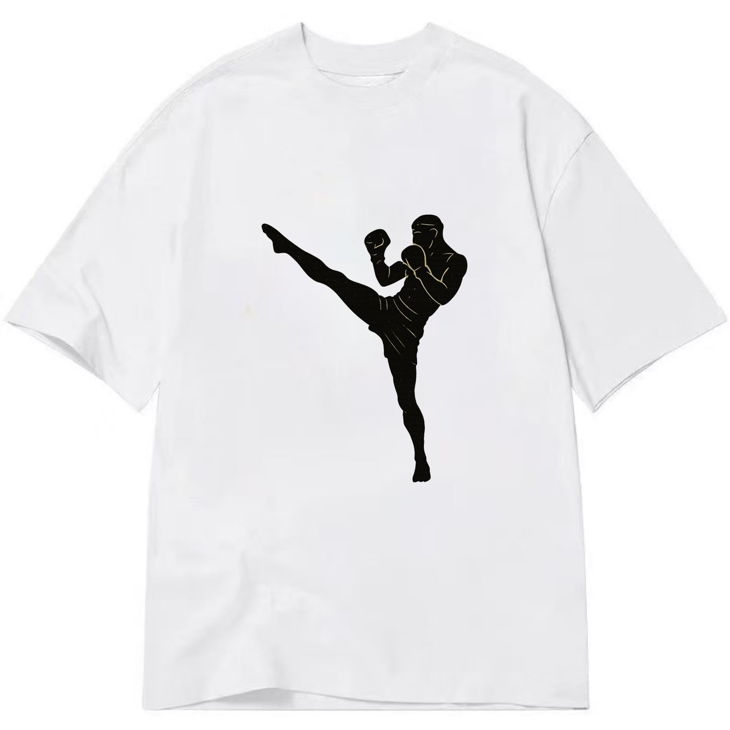Kickboxer delivering roundhouse kick - Classic T-shirt - White