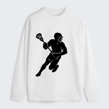 Lacrosse player cradling stick - Classic Long Sleeve Shirt - White