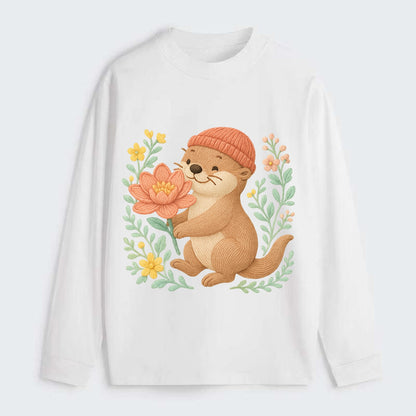 Peach Otter - Classic Long Sleeve Shirt - White