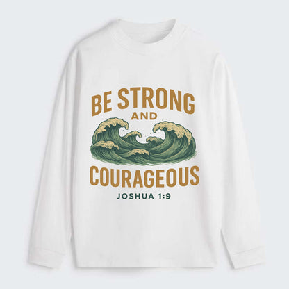 Joshua 1:9 Ocean - Classic Long Sleeve Shirt - White