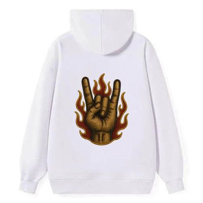Devil Horns  - Classic Pullover Hoodie - White