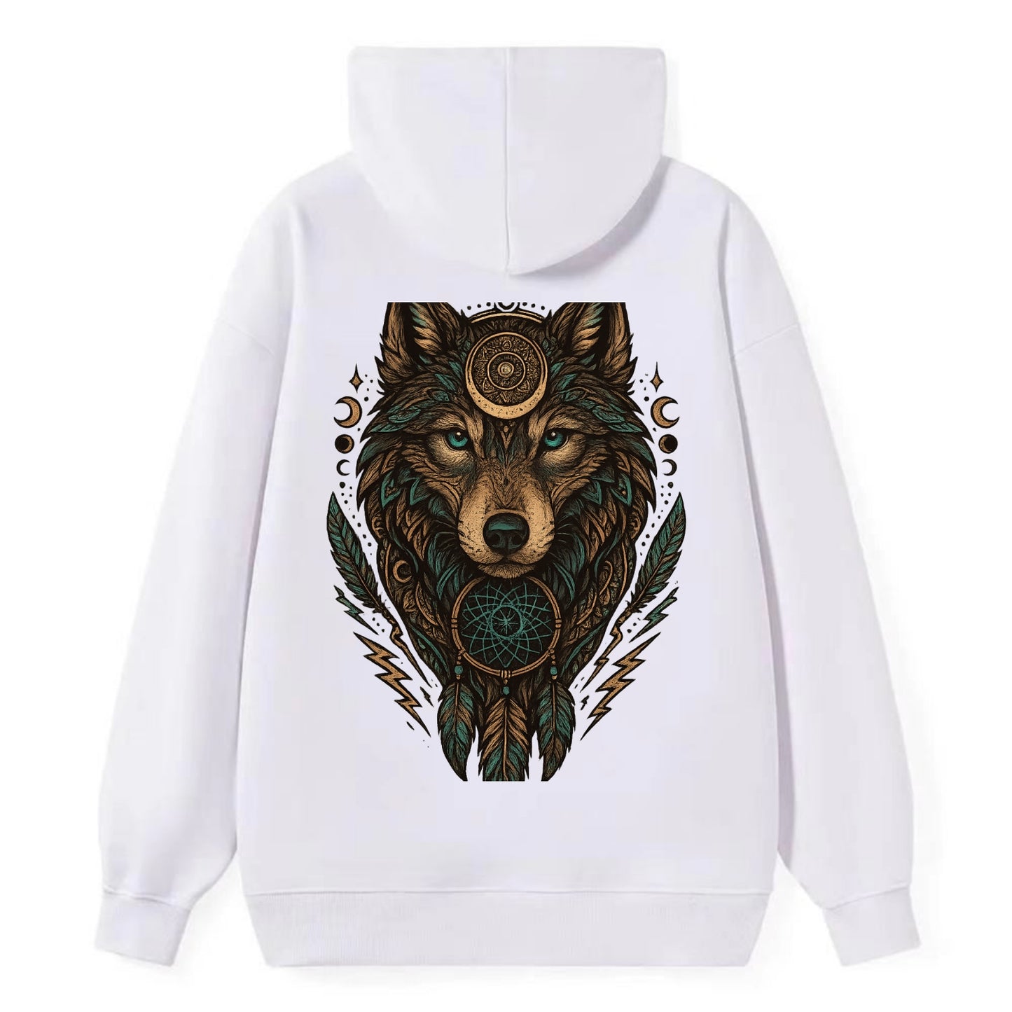 Storm Wolf Thunder  - Classic Pullover Hoodie - White