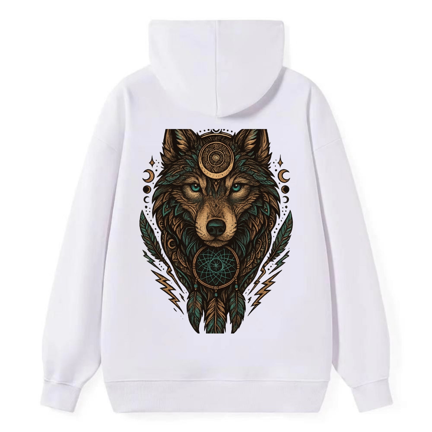 Storm Wolf Thunder  - Classic Pullover Hoodie - White