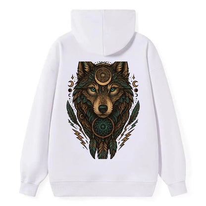 Storm Wolf Thunder  - Classic Pullover Hoodie - White